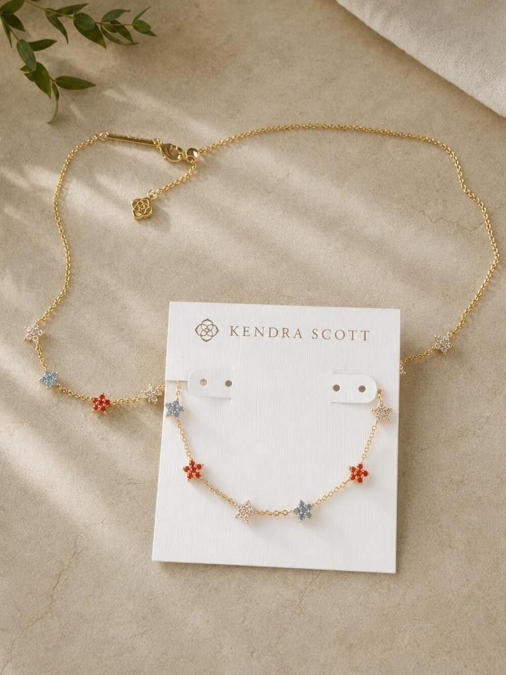 Kendra Scott Sierra Star Gold Crystal Strand Necklace